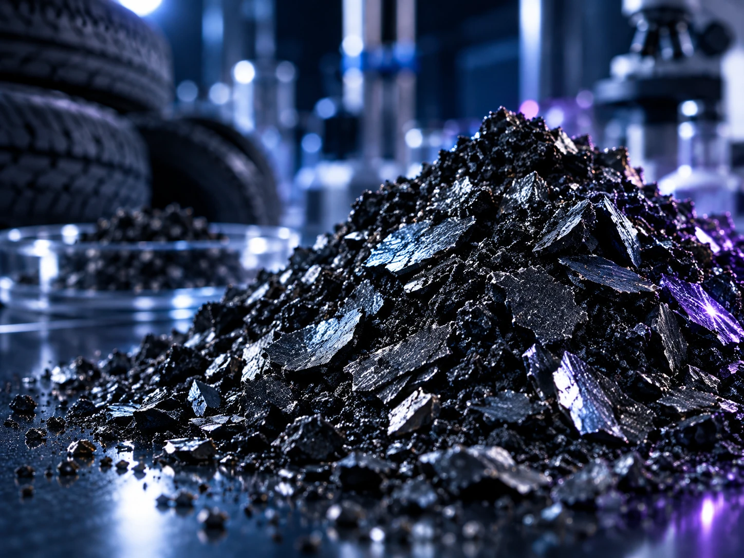Carbono grafítico desde neumáticos fuera de uso